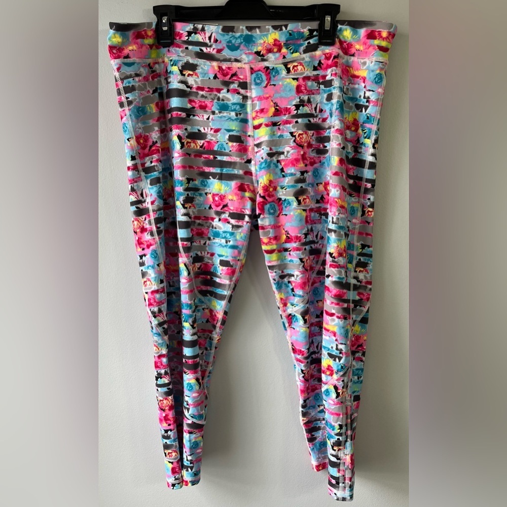 NWT Anne Klein sport 3X high rise cropped floral leggings - Picture 5 of 7